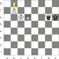white performes the promotion of his pawn