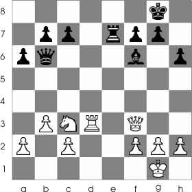 BACK RANK COMBOS Diagram 38 - White checkmates in 1 move.