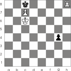 The final position on the chess board. Black is now checkmated