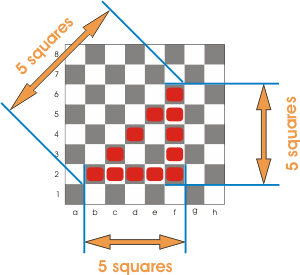 The space on the chess board. The geometry of the chess board
