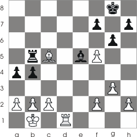 The intermediate move in this game forced the black king to move in on an exposed square and brought White the victory
