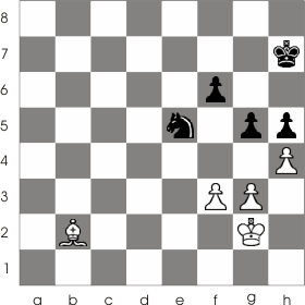 In this game White wins an extra pawn by using this tactical procedure